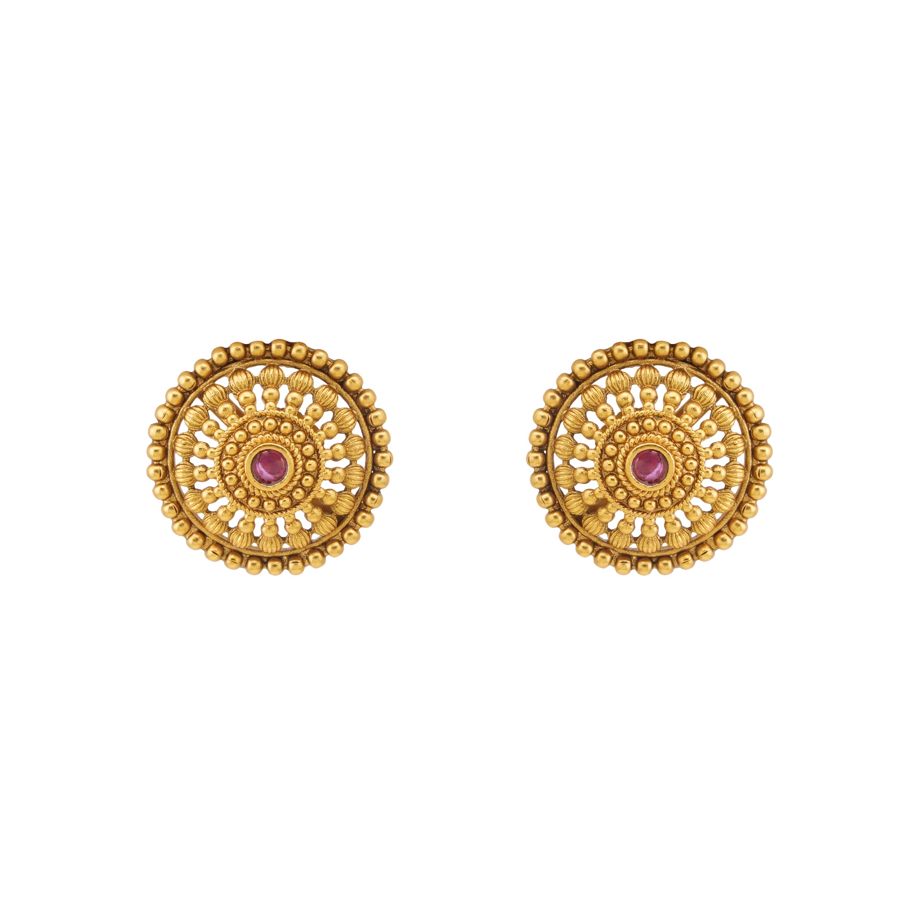 Beautiful floral antique gold pendant set