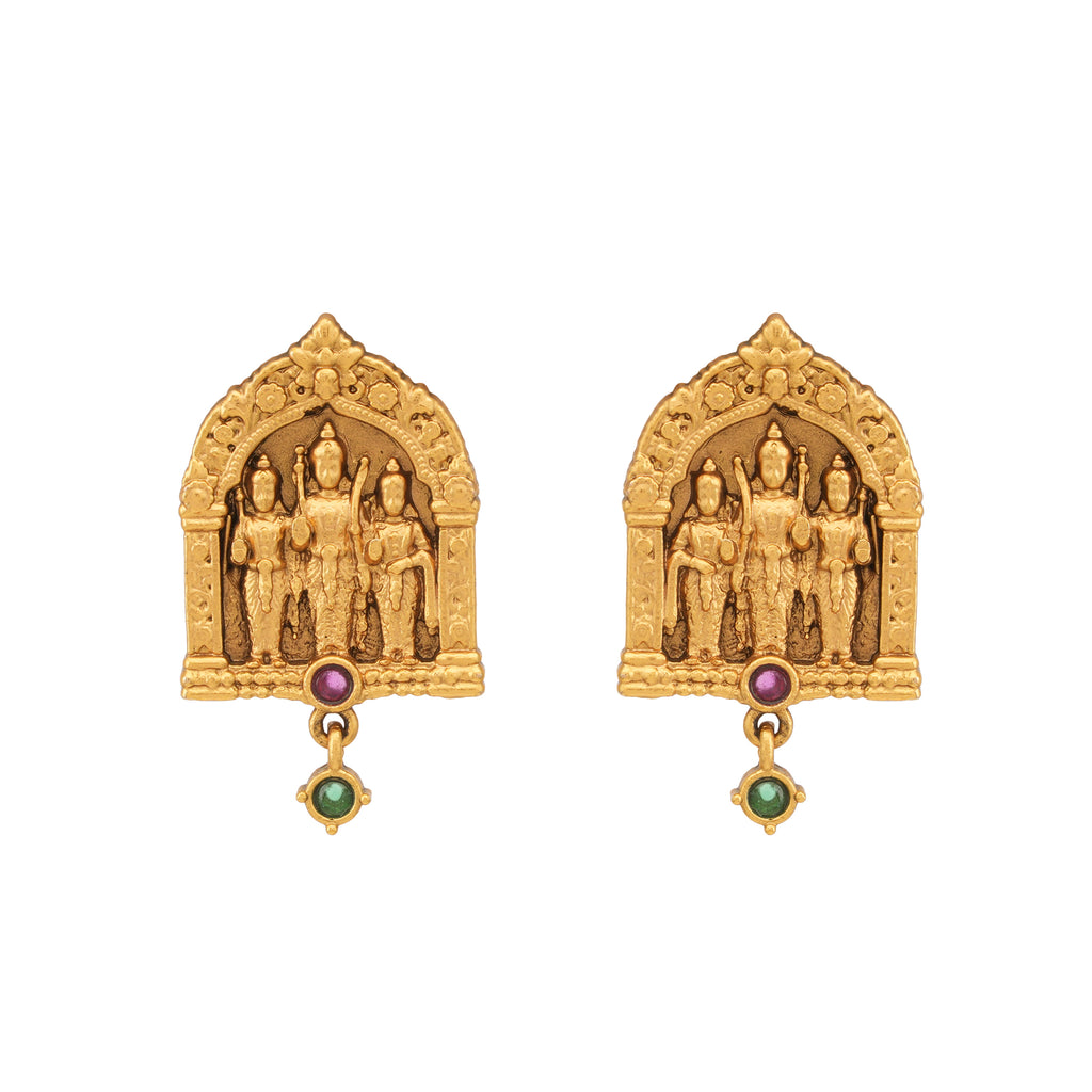 Stunning antique gold ram sita pendant set