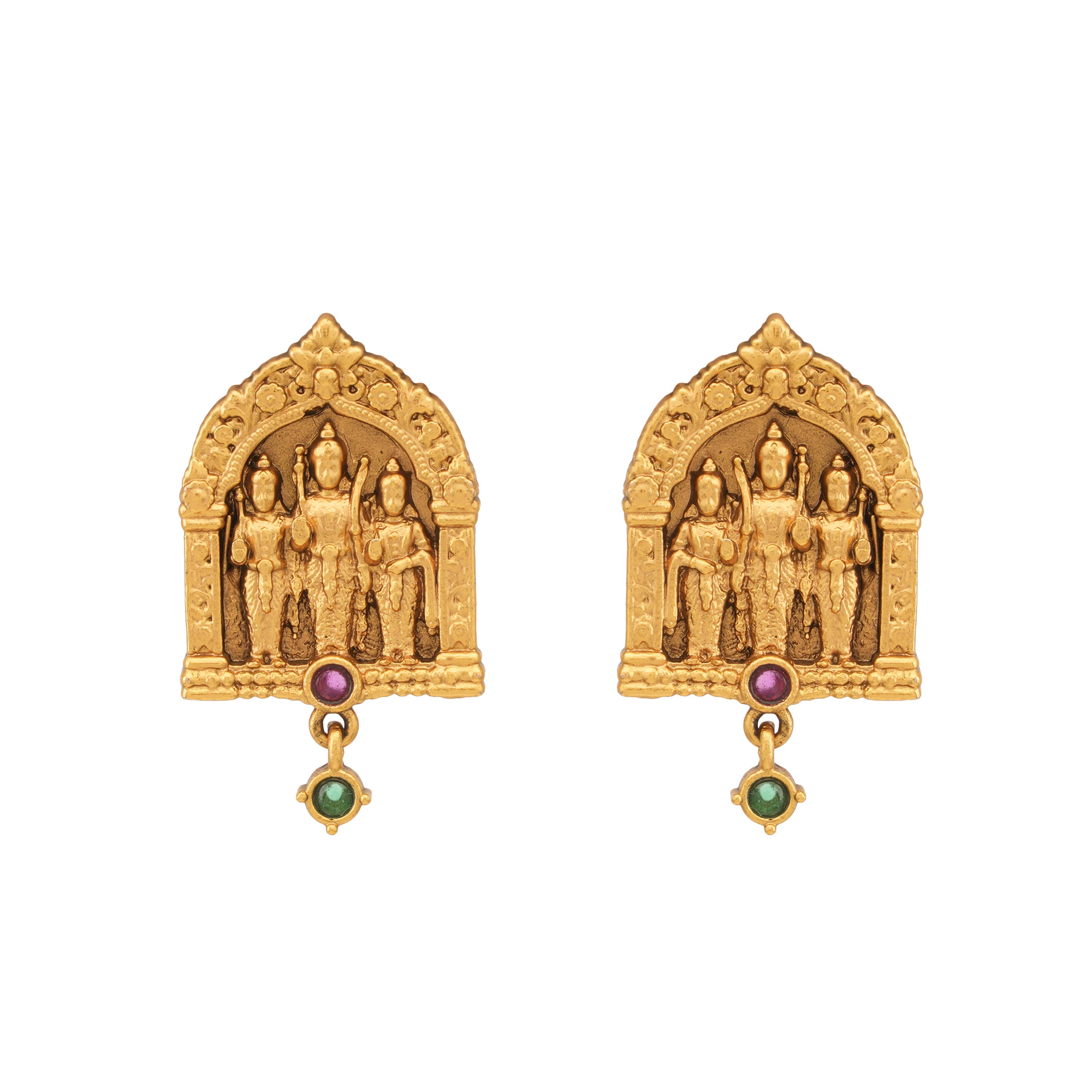 Stunning antique gold ram sita pendant set