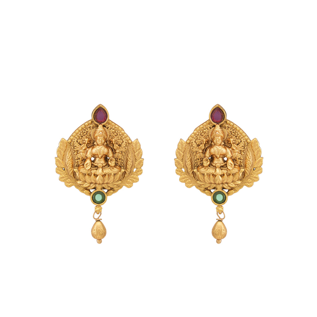Beautiful maa lakshmi antique gold pendant set