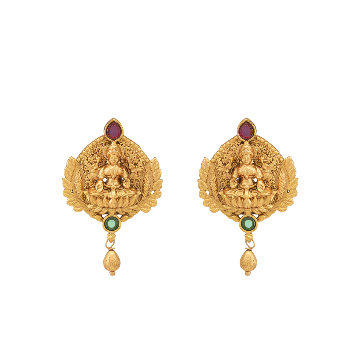 Beautiful maa lakshmi antique gold pendant set