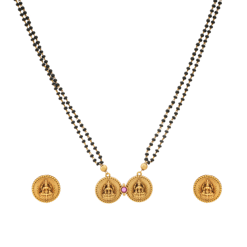 Stunning antique gold maa lakshmi mangalstura set