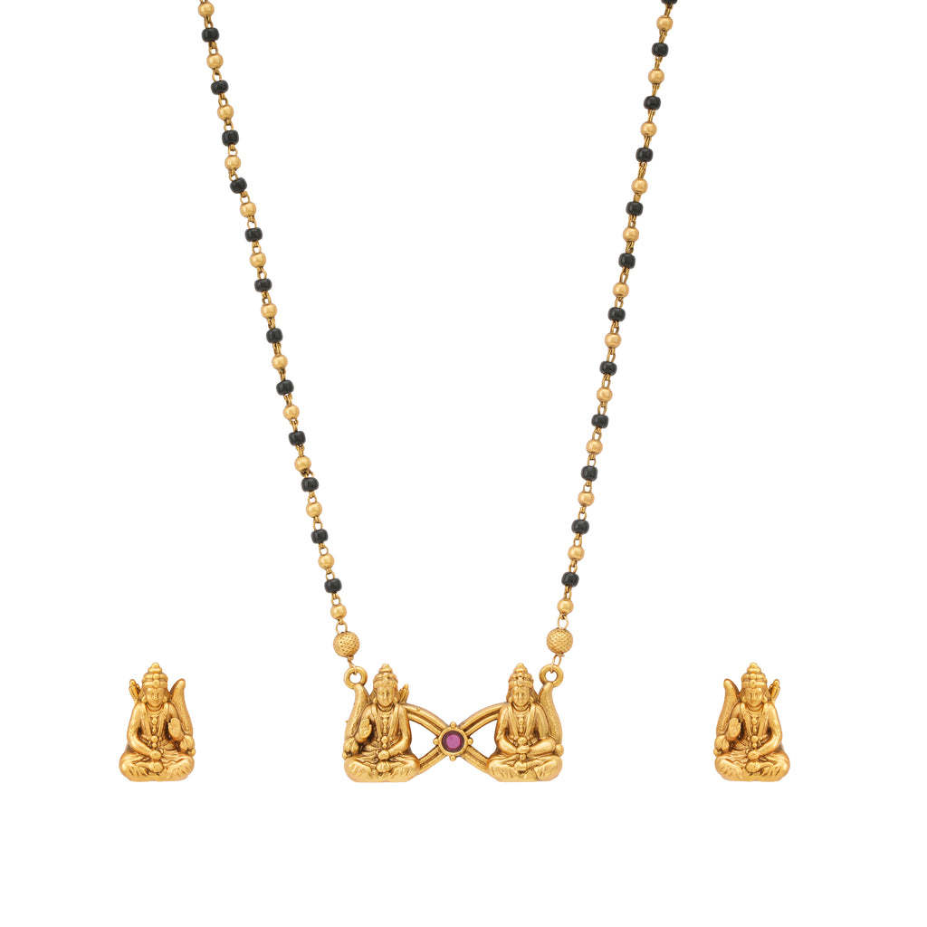 Traditional antique gold ram sita infinity mangalstura set