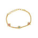 Cute antique gold star stone bracelet