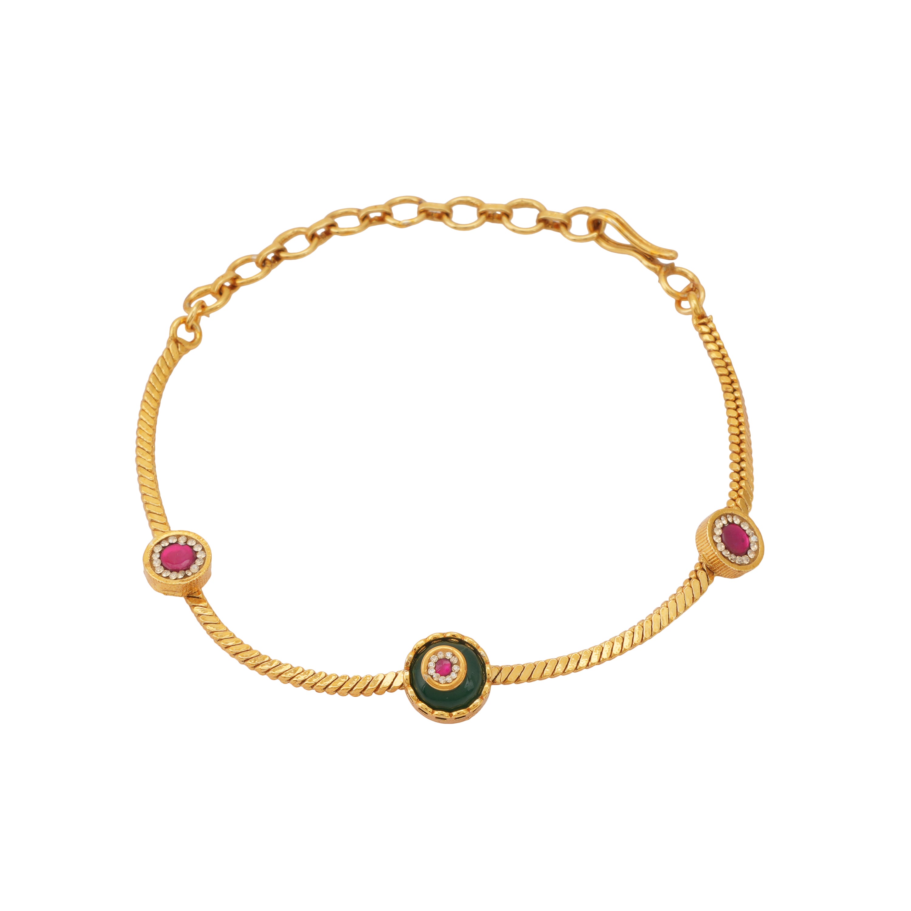 Cute stunning  antique gold stone bracelet