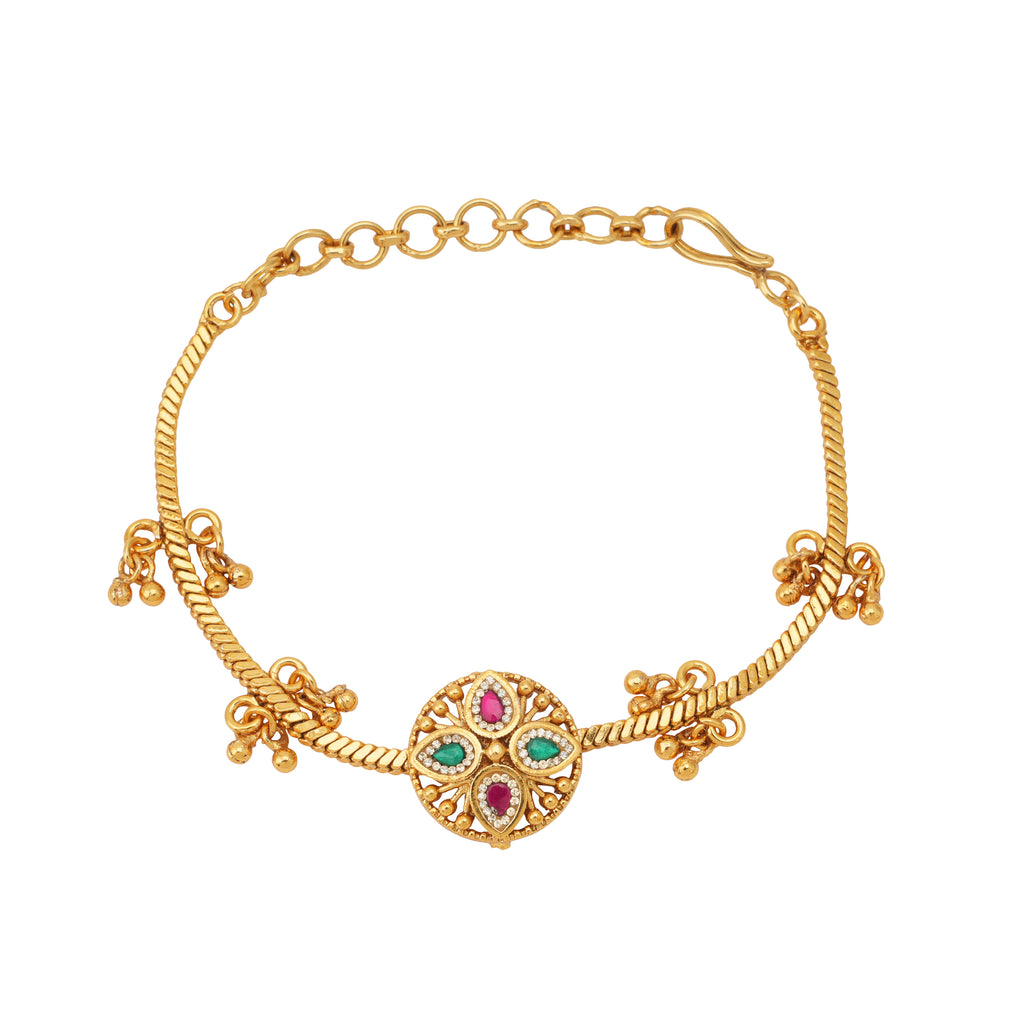 Stunning antique gold multicolor stone bracelet