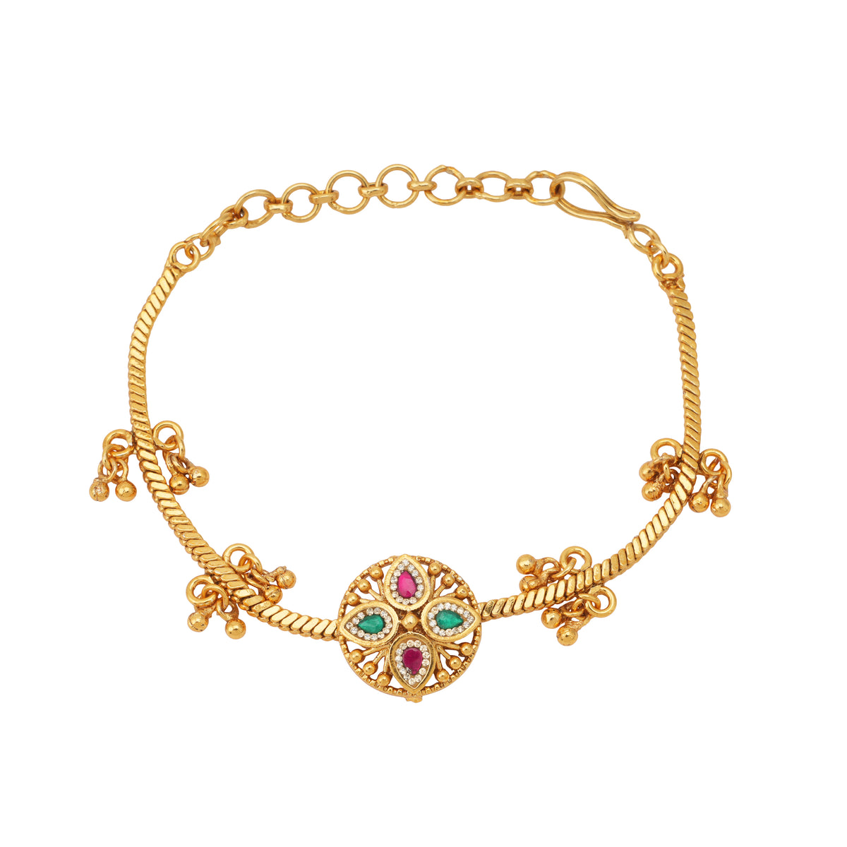 Stunning antique gold multicolor stone bracelet