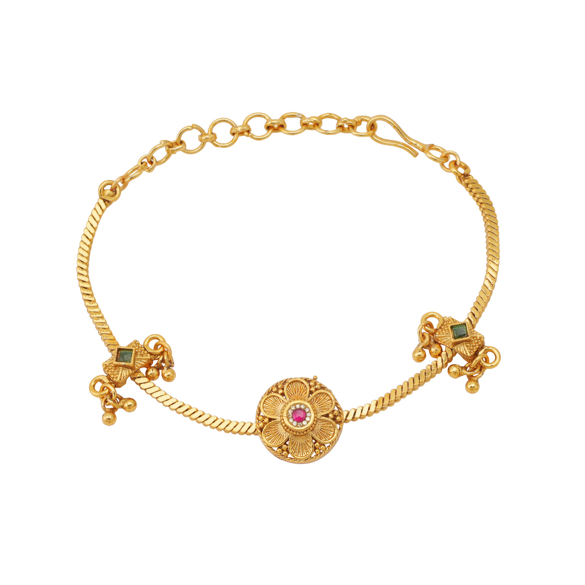 Beautiful floral antique gold bracelet
