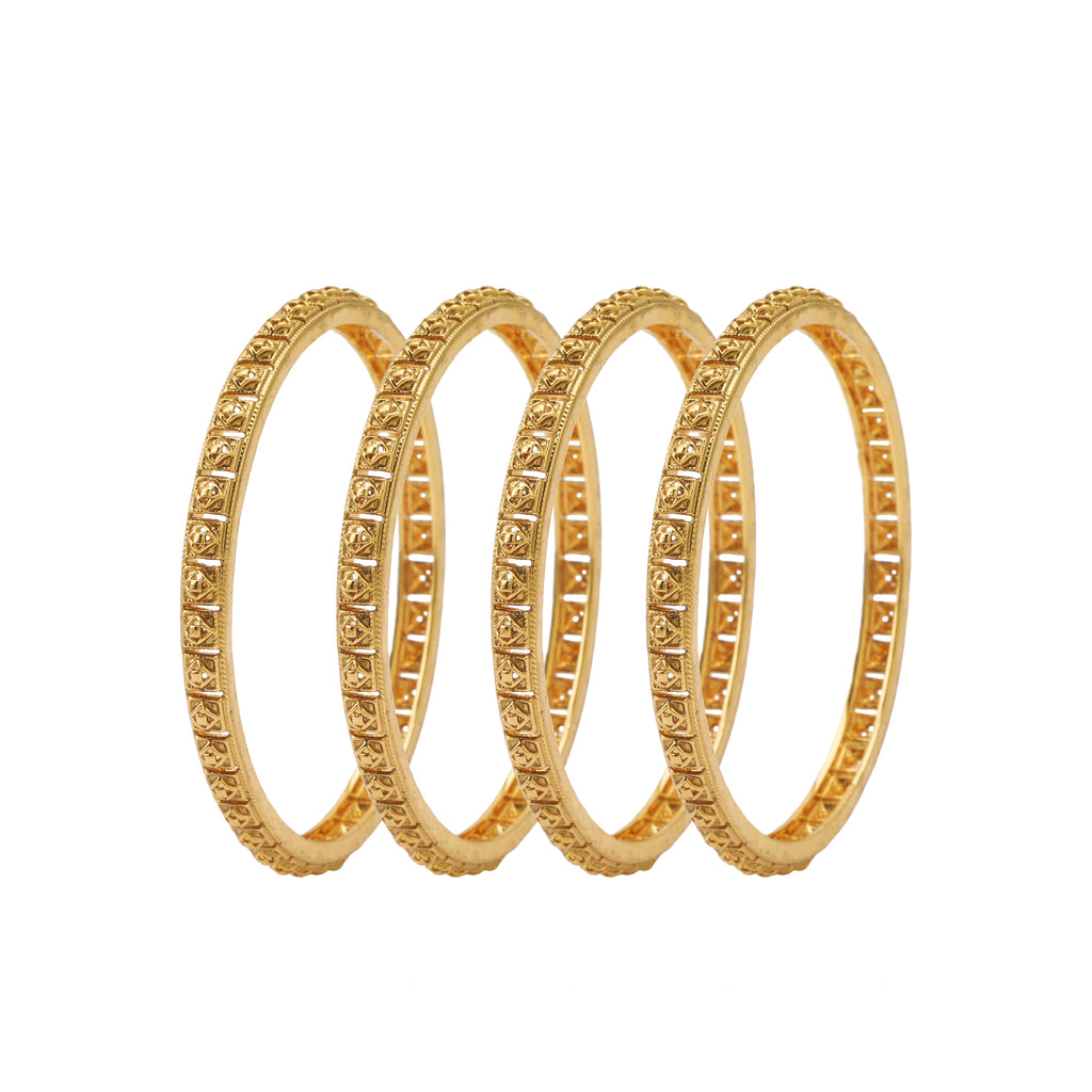 Stunning antique gold bangle set (set of 4)