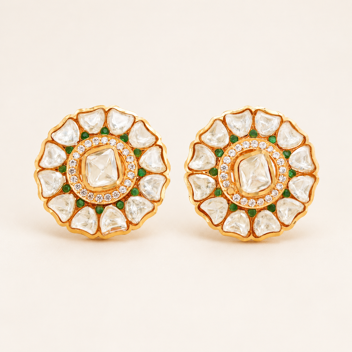 Floral Kundan Choker Necklace Set with Earrings