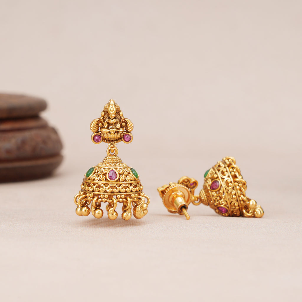 Stunning antique gold maa lakshmi necklace set