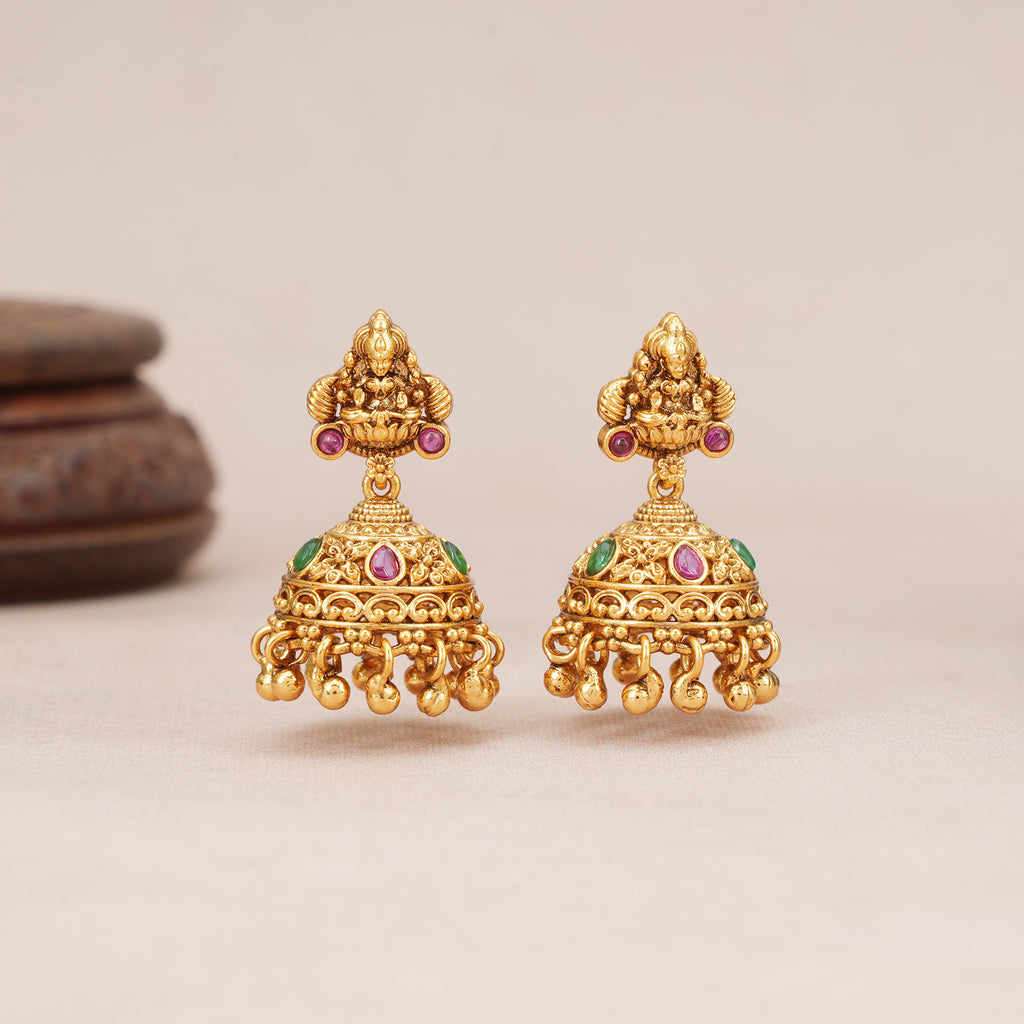 Stunning antique gold maa lakshmi necklace set