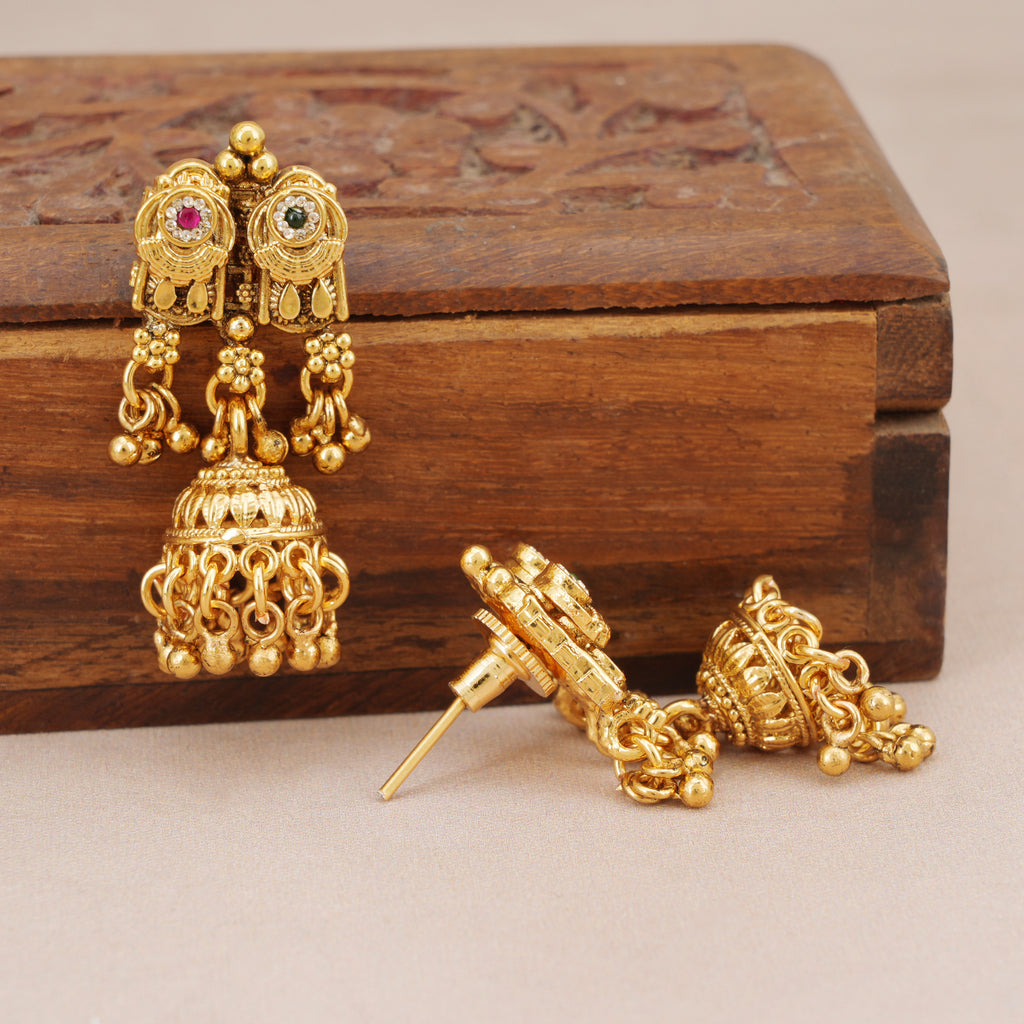 Stunning stone antique gold necklace set