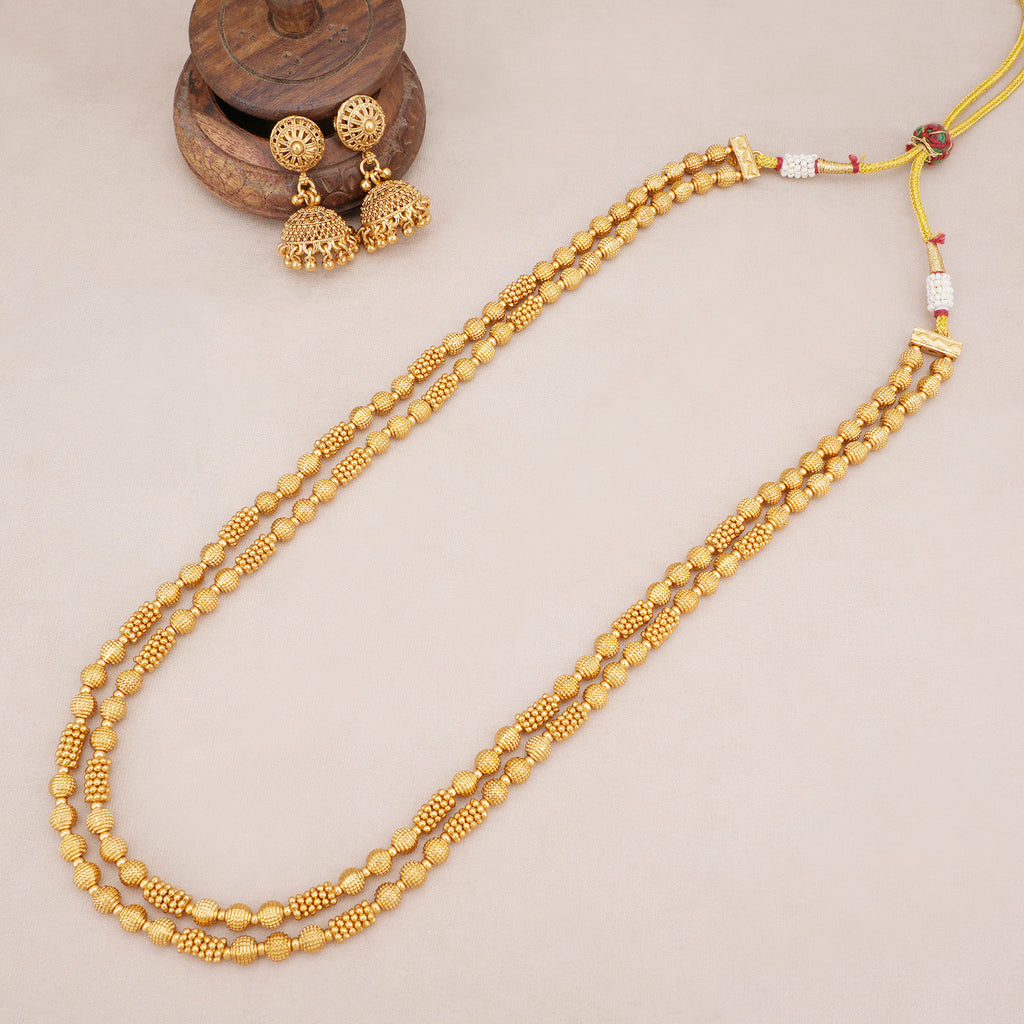 Beautiful two line gold mala set