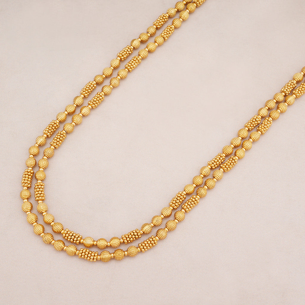 Beautiful two line gold mala set