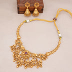 Beautiful antique gold floral hasli necklace set
