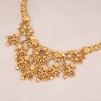 Beautiful antique gold floral hasli necklace set