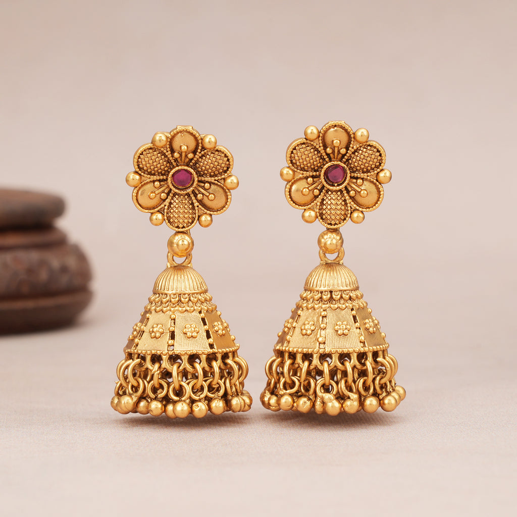 Beautiful antique gold floral hasli necklace set