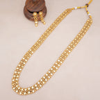 Beautiful plain long gold necklace set