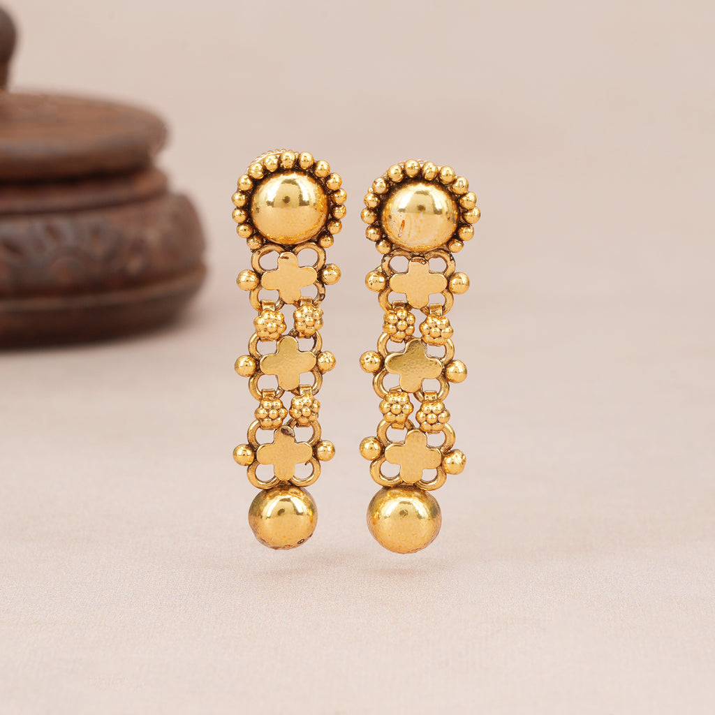 Beautiful plain long gold necklace set