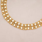 Stunning plain gold necklace set