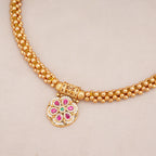 Stunning antique gold floral necklace set
