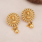 Beautiful maa lakshmi long antique gold necklace
