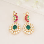 Emerald Beaded Kundan Necklace Set