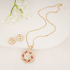 Floral Kundan Pendant Set