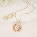 Floral Kundan Pendant Set