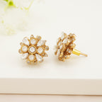 Floral Kundan Stud Earrings
