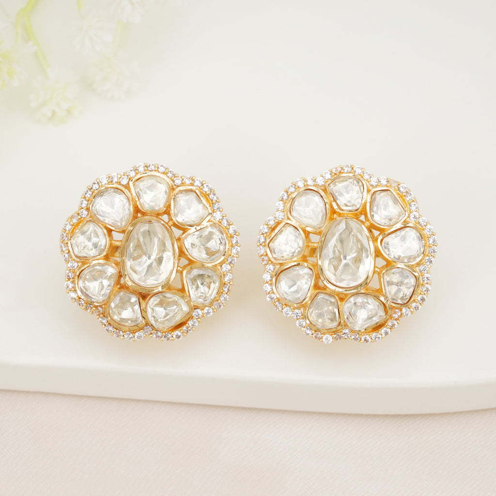 Kundan Cluster Stud Earrings