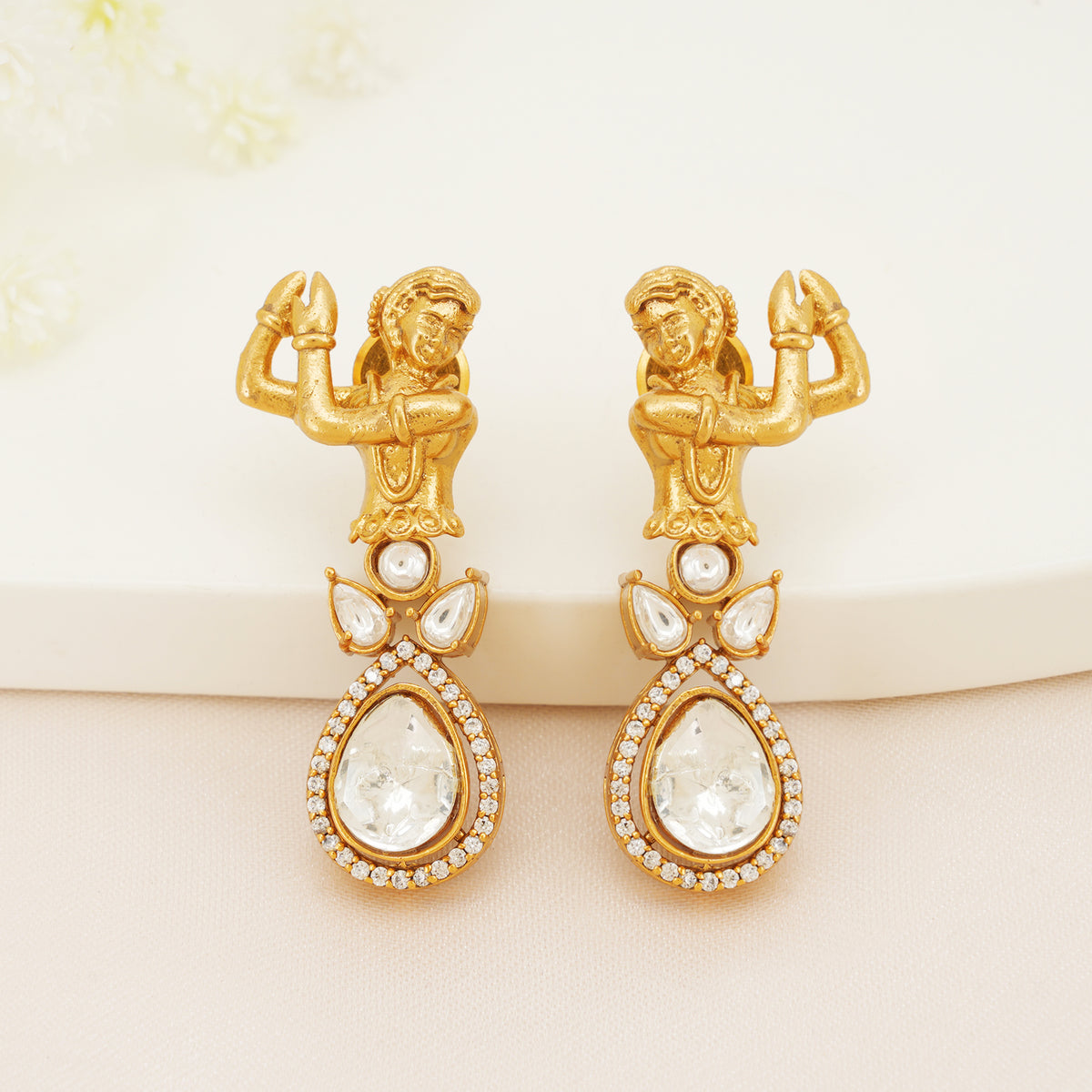 Kundan Teardrop Earrings