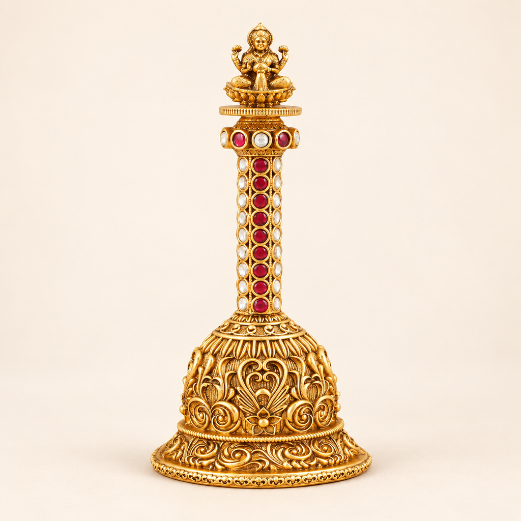 Gold Lakshmi Ruby Kundan Pooja Bell