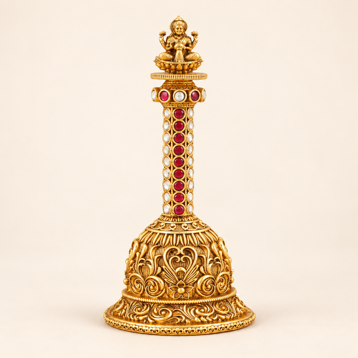 Gold Lakshmi Ruby Kundan Pooja Bell