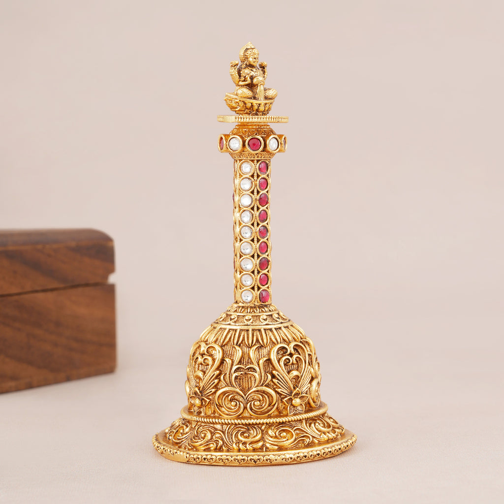 Gold Lakshmi Ruby Kundan Pooja Bell