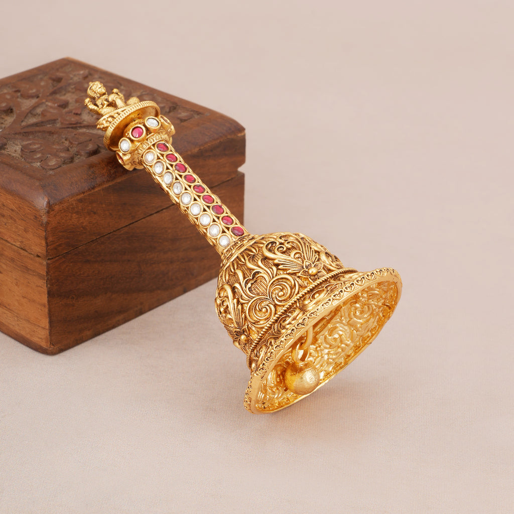 Gold Lakshmi Ruby Kundan Pooja Bell