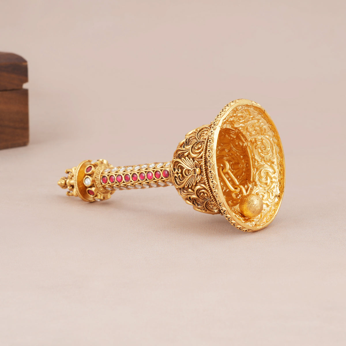 Gold Lakshmi Ruby Kundan Pooja Bell