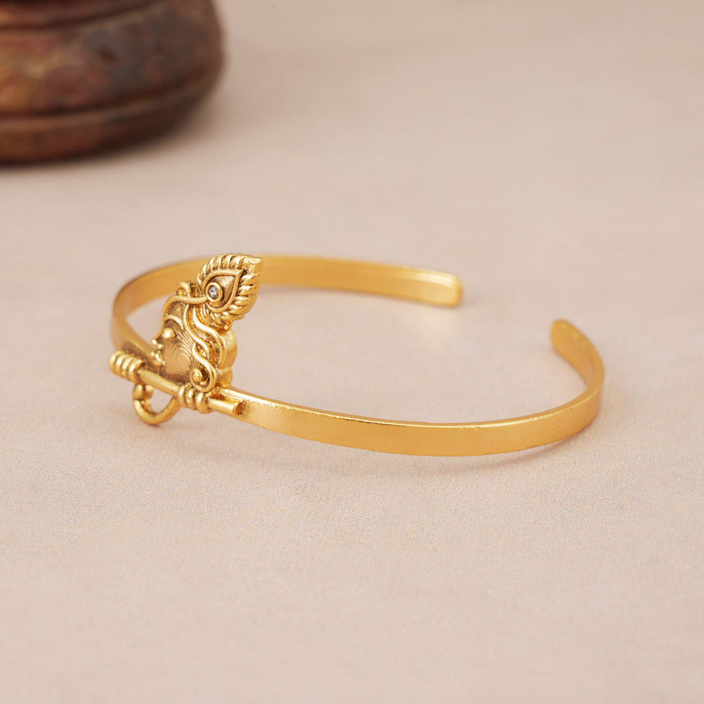 Krishna Mor Pankh Gold Kada