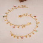 Multicolor gold anklet set