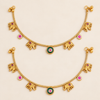 Gold Gajraaj Elephant Charm Gold Anklet set