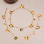 Gold Gajraaj Elephant Charm Gold Anklet set