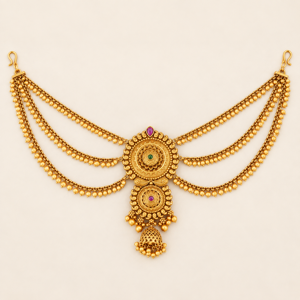 Antique Gold Beaded Hair Accessory