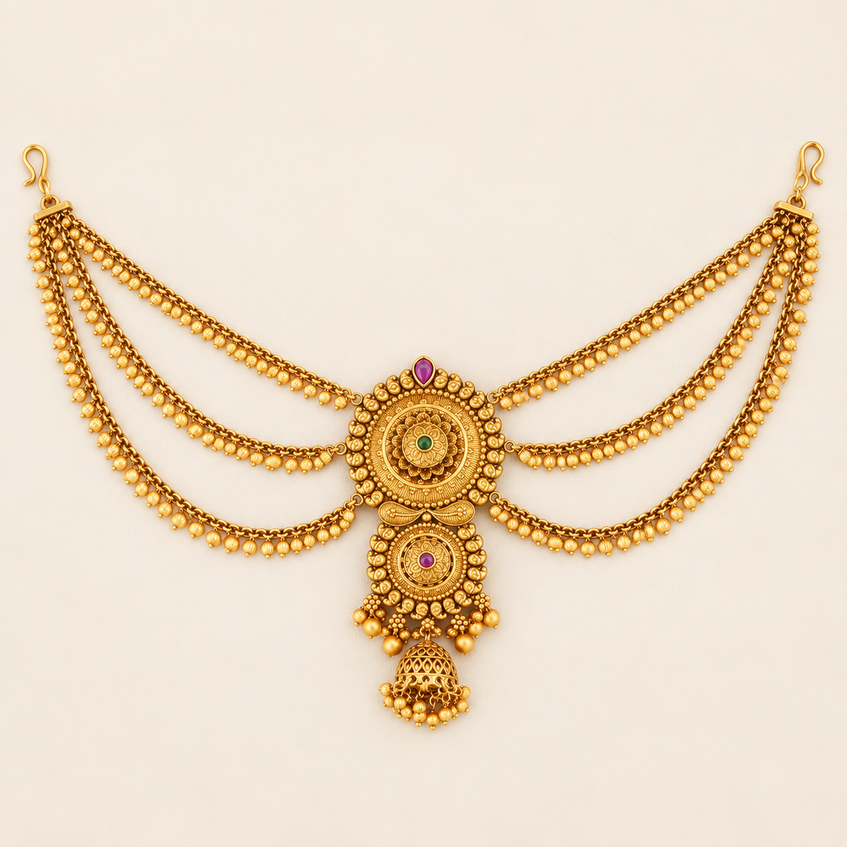 Antique Gold Beaded Hair Accessory