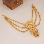 Gold Mahalakshmi Pearl Temple Hair Accessory