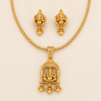 Stunning antique gold ganesh pendant set