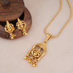 Stunning antique gold ganesh pendant set