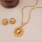Beautiful antique gold ganesh pendant set