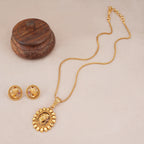 Beautiful antique gold ganesh pendant set