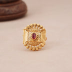 Beautiful antique gold stone finger adjustable ring